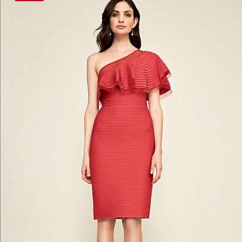 Tadashi Addison One Shoulder Pintcuk Jersey Dress